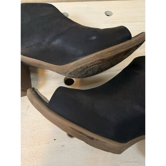 JOSEF SEIBEL Size 37 US 7 BONNIE Black Peep Toe Heels Bootie Shoes - Picture 9 of 9